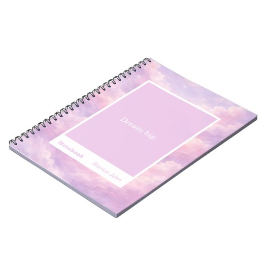 Dreamy Cotton Candy Cloudscape Block Quote Classic ノートブック (左側)