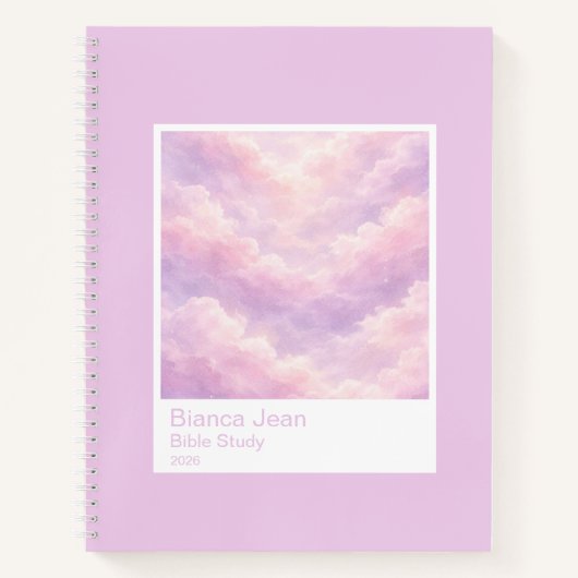 Dreamy Cotton Candy Cloudscape Photo Swatch Large ノートブック (正面)