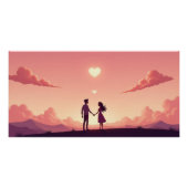 Dreamy Couple Silhouette at Sunset  ポスター (正面)