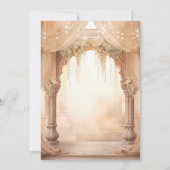 Dreamy Cream Floral Indian Mandap Hindu Wedding セーブザデート (裏面)