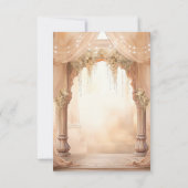 Dreamy Cream Floral Indian Mandap Hindu Wedding 出欠カード (裏面)