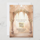 Dreamy Cream Floral Indian Mandap Hindu Wedding 招待状 (裏面)