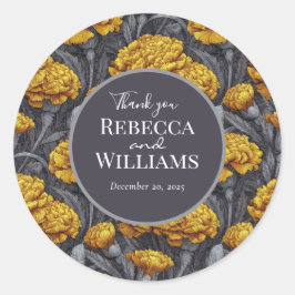 Dreamy Custom Carnation Fantasy Beach Wedding ラウンドシール