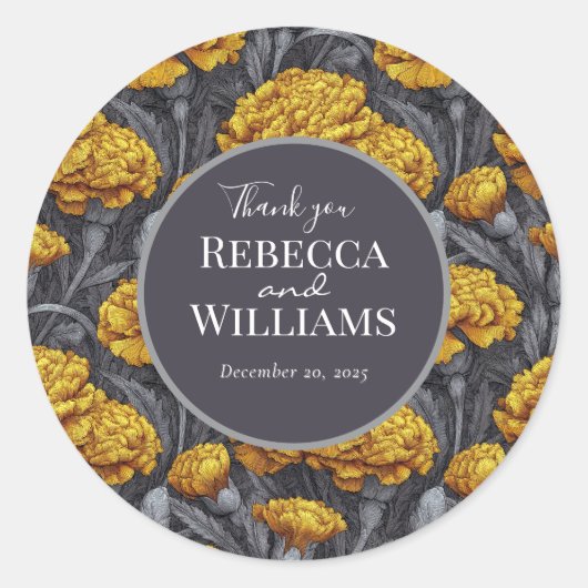 Dreamy Custom Carnation Fantasy Beach Wedding ラウンドシール (正面)