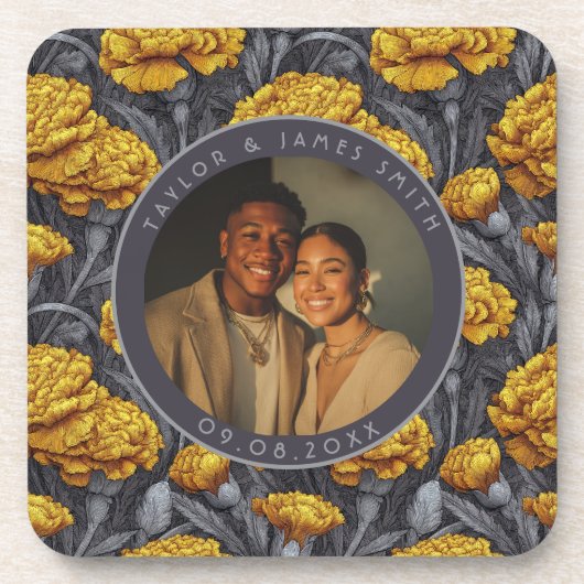 Dreamy Custom Carnation Flower Seasonal Wedding コースター (正面)