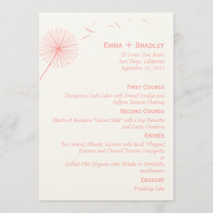 Dreamy Dandelion's Menu 結婚 Card -バラピンク メニュー
