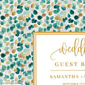Dreamy Deep Green And Gold Wedding Guest Book ゲストブック
