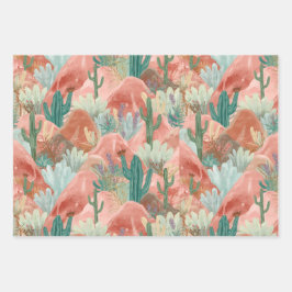 Dreamy Desert Bloom Abstract Collage ラッピングペーパーシート