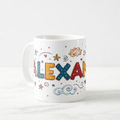 Dreamy Doodles Alexandra 1 コーヒーマグカップ (正面左)
