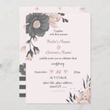 dreamy dusty pink dark grey flowers wedding