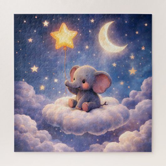Dreamy elephant and midnight stars 676 piece large ジグソーパズル (縦)