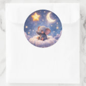 Dreamy elephant and midnight stars large round env ラウンドシール (バッグ)