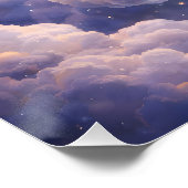 Dreamy elephant and midnight stars square semi Gla ポスター (コーナー)