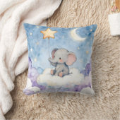 Dreamy elephant watercolour throw cushion クッション (ブランケット)