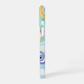 Dreamy Evil Eye Pattern with Abstract Watercolor iPhone 16ケース (左側面)
