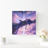 Dreamy Fairy Sky Waterfall Wall Clock Decor スクエア壁時計 (ホーム)