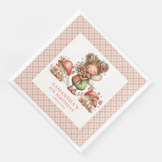 Dreamy Fairy Whimsical Floral Birthday Party Napki (コーナー)