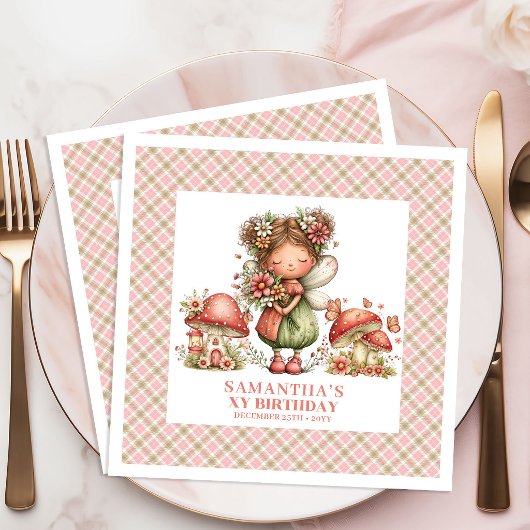 Dreamy Fairy Whimsical Floral Birthday Party Napki