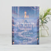 Dreamy Fairytale Castle Baby Girl Birthday 招待状 (スタンド正面)