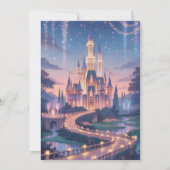 Dreamy Fairytale Castle Baby Girl Birthday 招待状 (裏面)