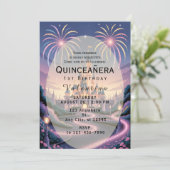 Dreamy Fairytale Castle Baby Girl Birthday 招待状 (スタンド正面)