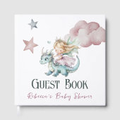 Dreamy Fairytale Dragon Pink Princess Baby Shower  ゲストブック (正面)