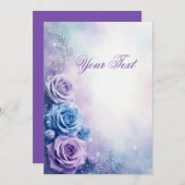 Dreamy Fantasy Purple and Blue Roses 招待状 (正面/裏面)