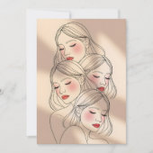 Dreamy Female Faces Print, Closed Eyes, Calming 招待状 (正面)