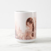 Dreamy Floral Girl Aesthetic Coffee Mug – Cute  コーヒーマグカップ (中央)