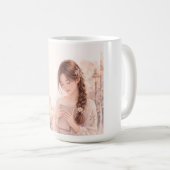 Dreamy Floral Girl Aesthetic Coffee Mug – Cute  コーヒーマグカップ (正面右)