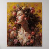 Dreamy Floral Goddess – Romantic Art Poster ポスター (正面)