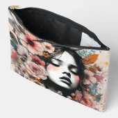 Dreamy Floral Portrait with Bird Accents アクセサリーポーチ (見開き)