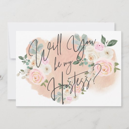 Dreamy Floral V2 Hostess Card 招待状 (正面)