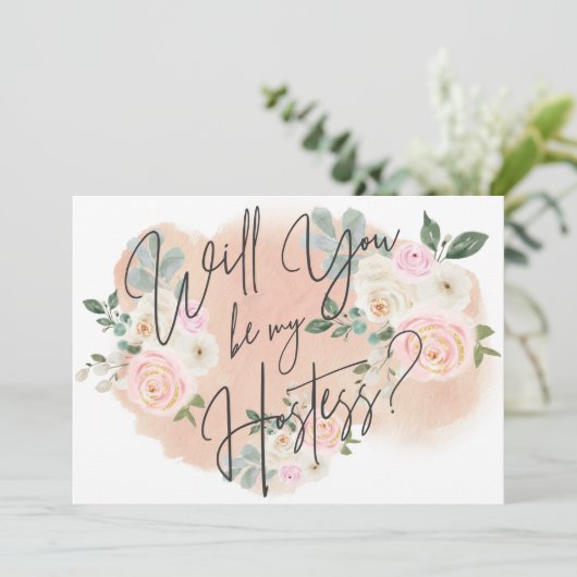 Dreamy Floral V2 Hostess Card 招待状 (スタンド正面)