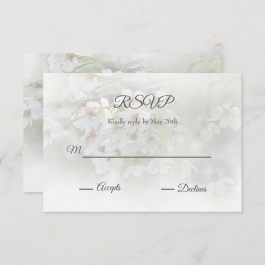 Dreamy Flowers RSVPカード (正面/裏面)