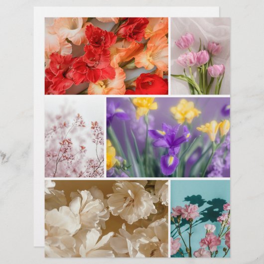 Dreamy Flowers Scrapbook Cutout paper (正面/裏面)