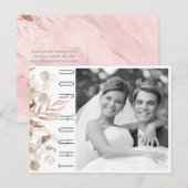 Dreamy Folids 結婚's Thank You赤面ピンクID817 案内ポストカード (正面/裏面)