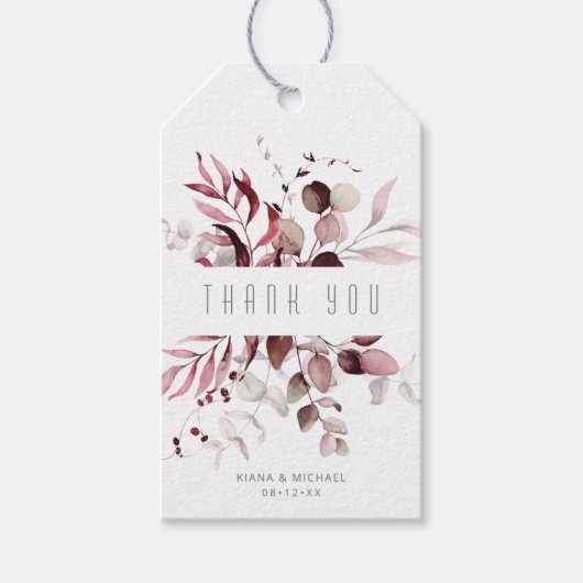 Dreamy Folids Thank V1 Burgundy ID817 ギフトタグ (正面)