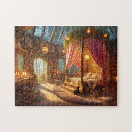 Dreamy Forest Bedroom Girl's Bedchamber Decor Gift ジグソーパズル (横)