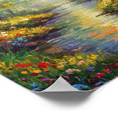 Dreamy Forest Stream | Impressionist Style ポスター (角)