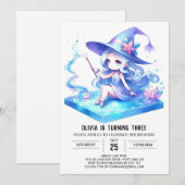 Dreamy Fun Wizard Birthday 招待状 (正面/裏面)