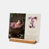 Dreamy Funny Bunny Romantic Floral T Initial アクリルサイン (傾斜)