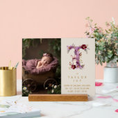 Dreamy Funny Bunny Romantic Floral T Initial アクリルサイン (ウェディング)