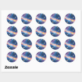 Dreamy Galaxy Planets Stars Pattern ラウンドシール (シート)