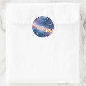 Dreamy Galaxy Planets Stars Pattern ラウンドシール (バッグ)