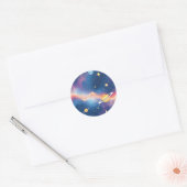 Dreamy Galaxy Planets Stars Pattern ラウンドシール (封筒)