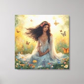 Dreamy Garden Girl Canvas Print – Romantic Nature キャンバスプリント (正面)