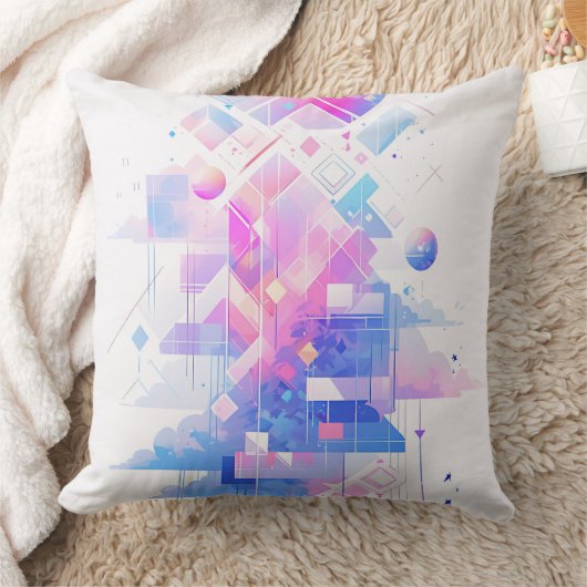 Dreamy Geometric Skyscape クッション (ブランケット)