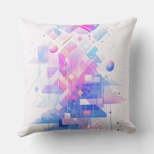 Dreamy Geometric Skyscape クッション (裏面)