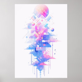 Dreamy Geometric Skyscape ポスター